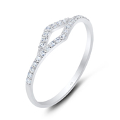 Diamond Shaped Quadrangle Silver Ring With CZ Crystal NSR-2820